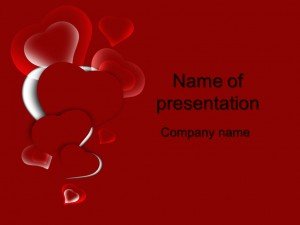 Free red heart powerpoint template presentation