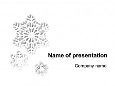 White Snowflakes powerpoint template presentation